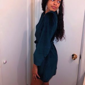 Emerald Green Velvet Dress